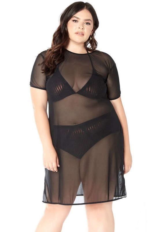 Plus Size Sexy Mesh Dress
