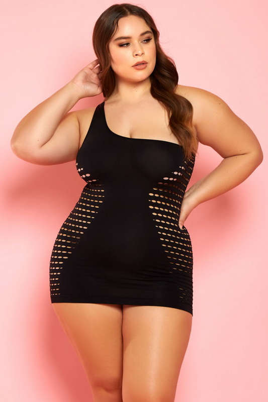 Plus Size Black Lost In You Mini Dress