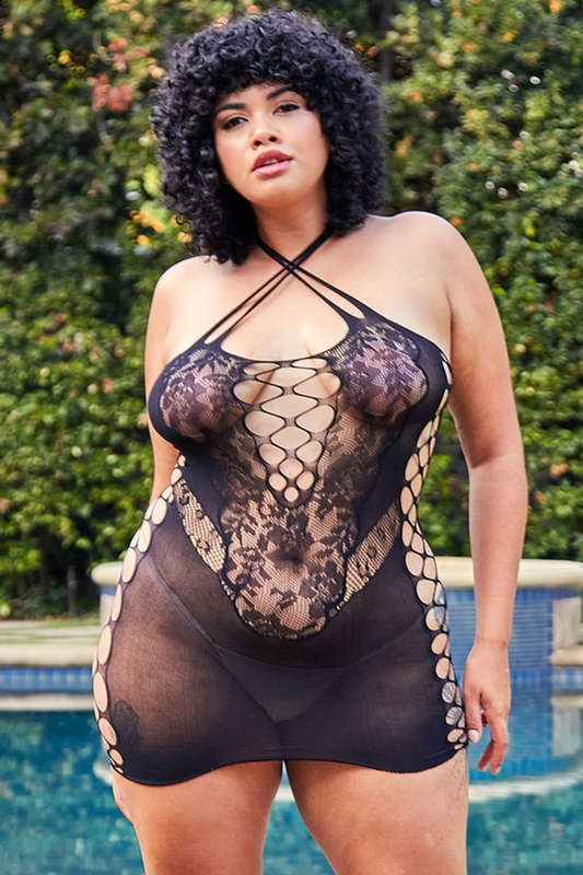 Plus Size Black Innocent Touch Lingerie Chemise