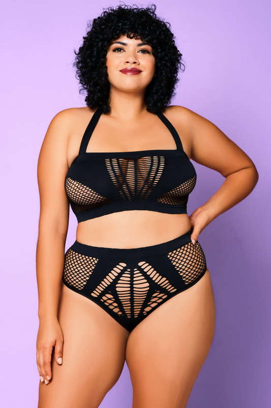 Plus Size Black Heart Of Chaos Bra & Panty