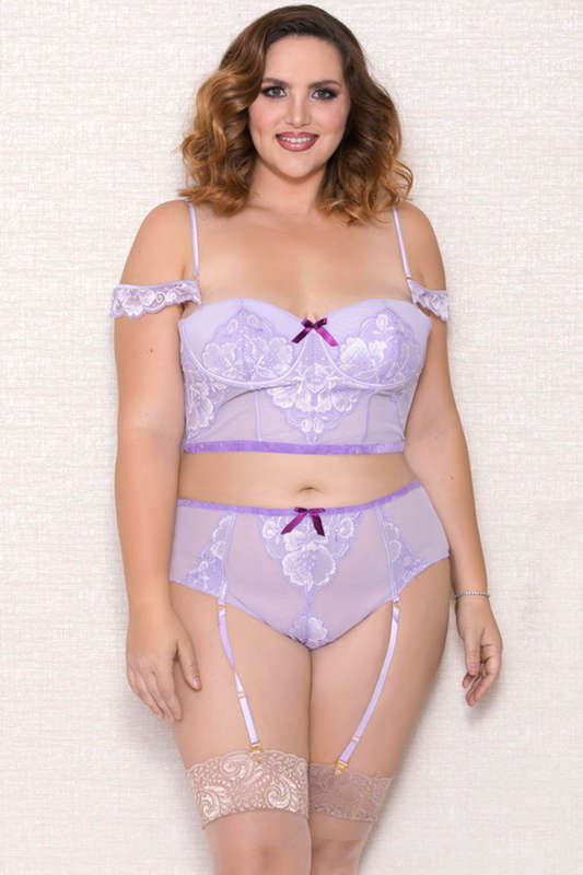 Plus Size Alicia Lovely In Lavender Bra & Panty Set