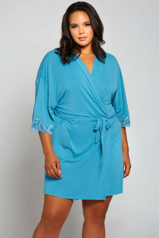 Plus Size Blue Viscose Nala Robe