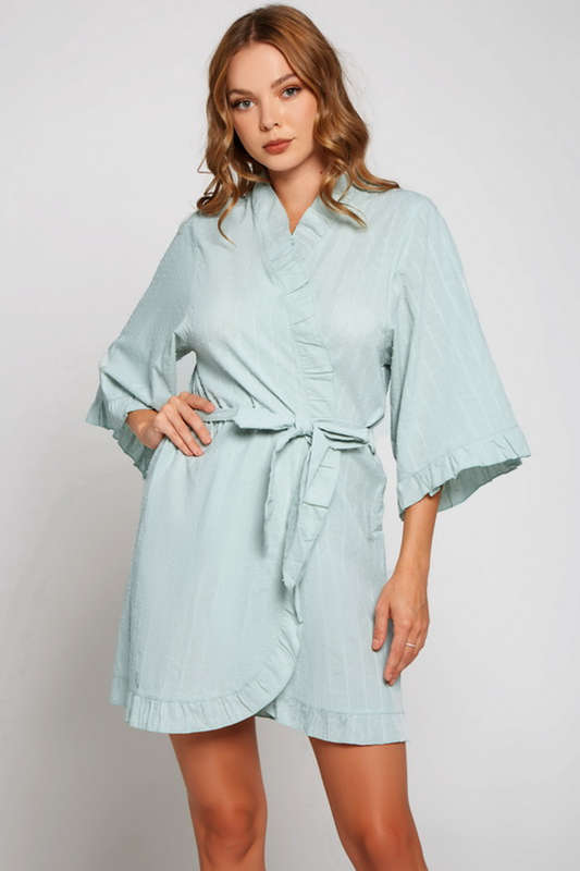 Mint Claire Cotton Robe