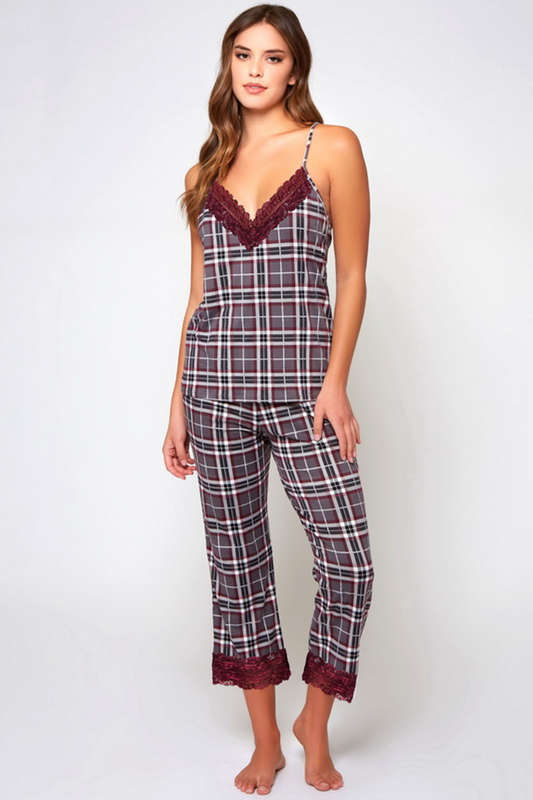 Grey Plaid Jessie Cami Pajamas
