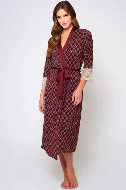 Burgundy Ariana Diamond Robe