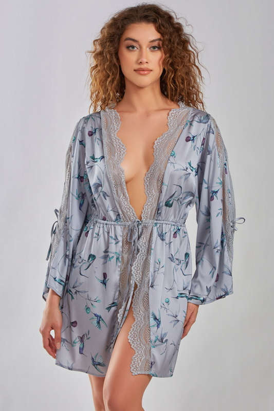 Satin Cold Shoulder Robe