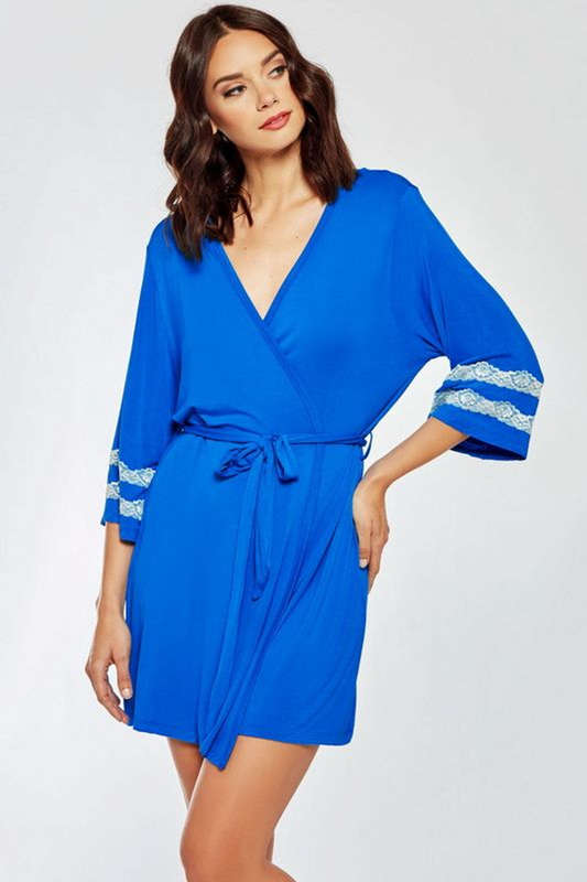Blue Lace Trim Robe