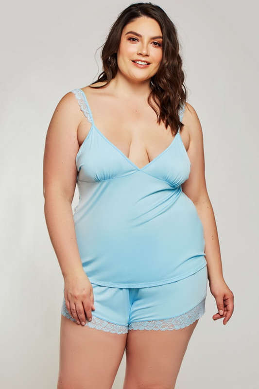 Plus Size Light Blue Sweet Dreams Cami & Shorts