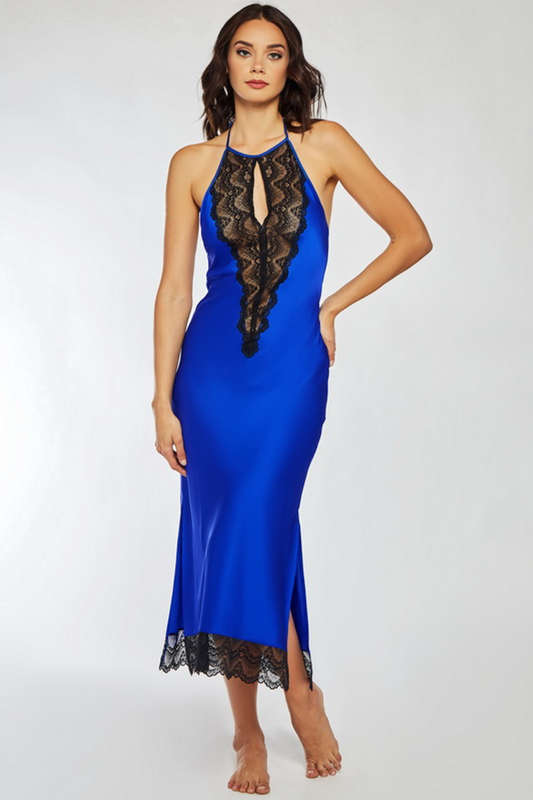 Royal Blue Long Satin Gown