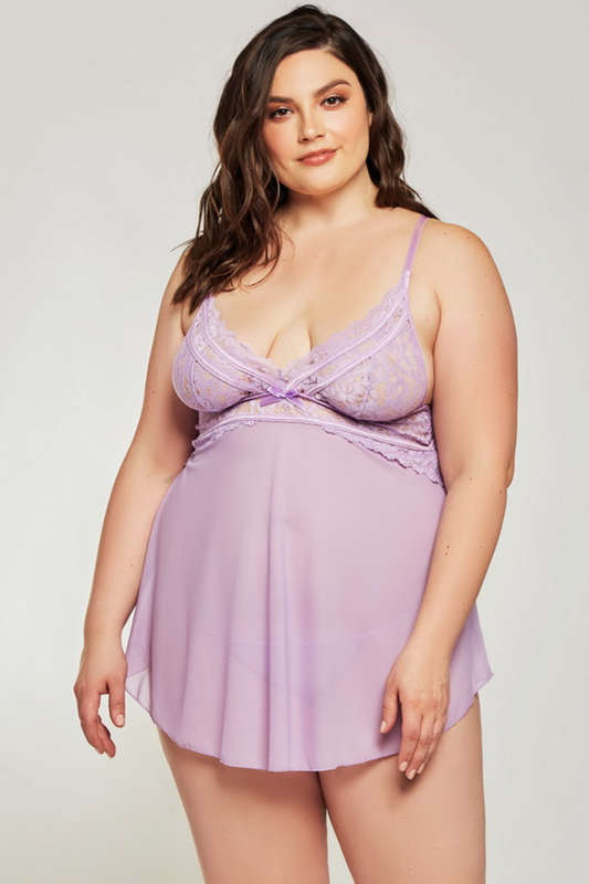 Plus Size Lilac Soft Cup Babydoll