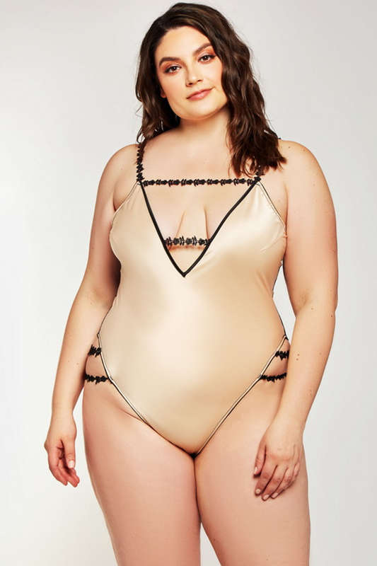 Plus Size Celeste's Blush High Leg Teddy