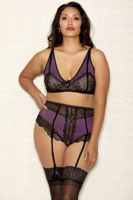 Plus Size Bra & High Waist Panty Set