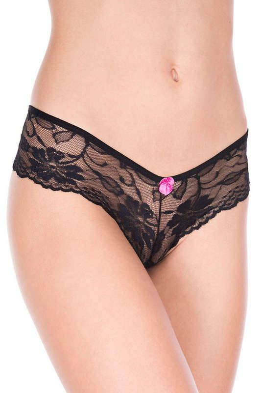 Black Cheeky Lace Panty