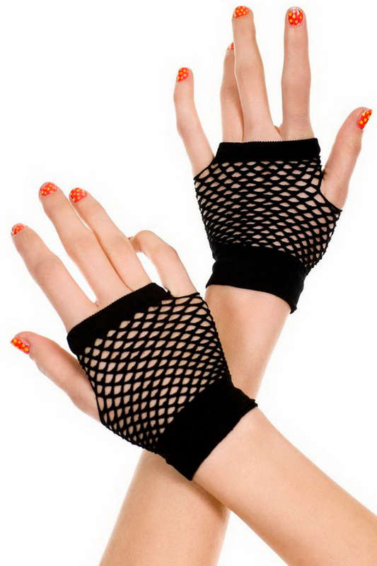 Diamond Net Fingerless Gloves