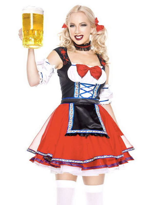 Short Oktoberfest Beer Girl Costume