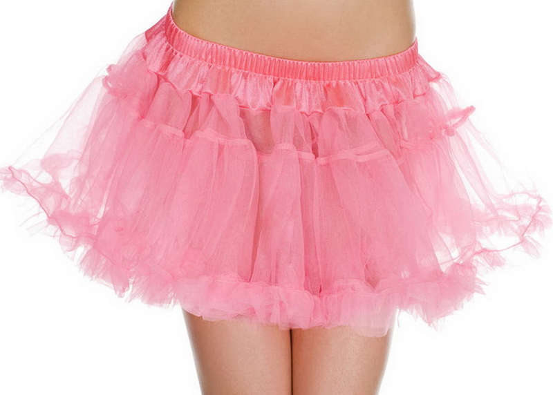 Plus Size Double Layered Pink Mesh Petticoat
