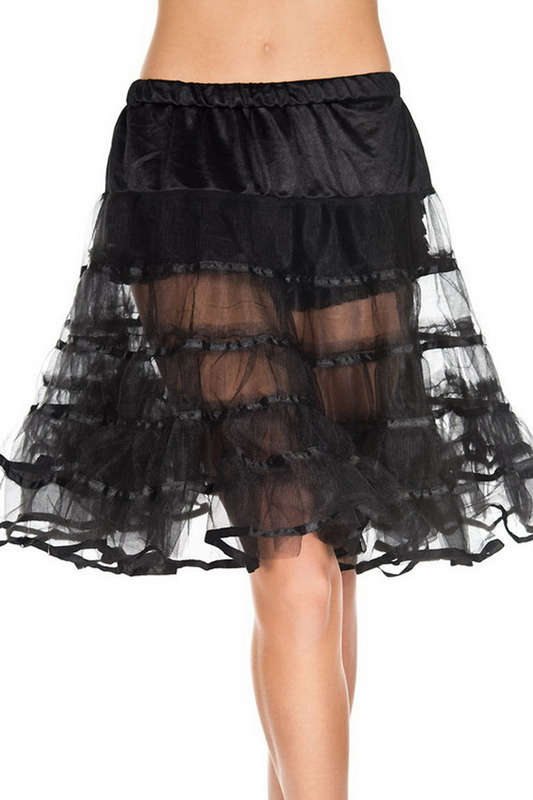 Long Layered Black Petticoat