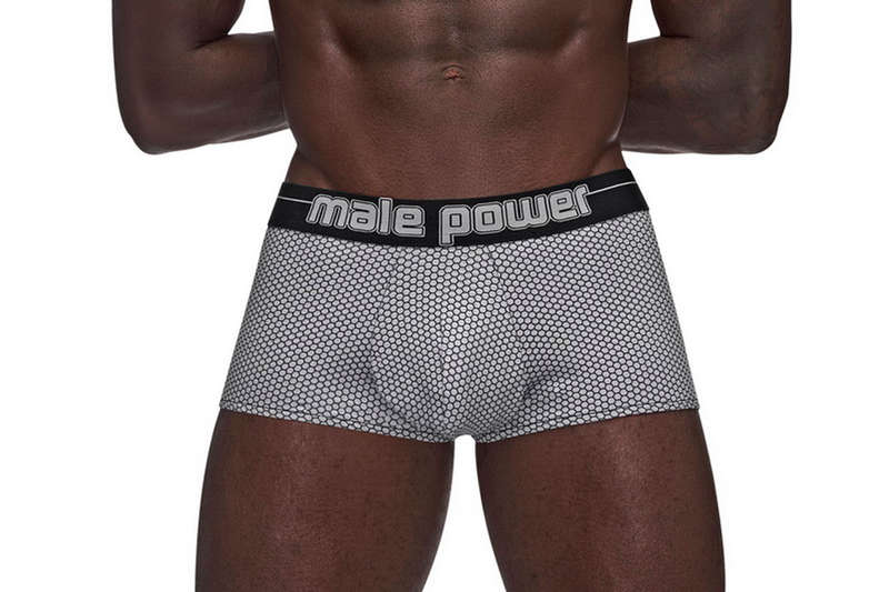 Men's Grey Sexagon Mini Shorts