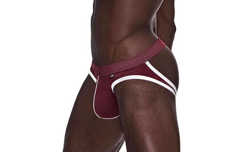 Men's Burgundy Mesh Sport Jock