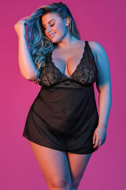 Plus Size Sexy Time Babydoll & G-String
