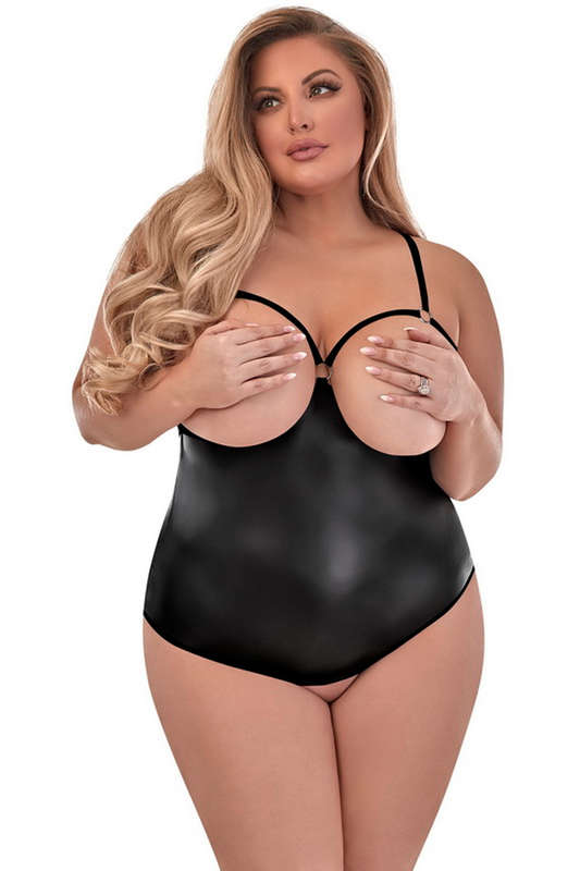 Plus Size Matte Onyx Cupless Chemise