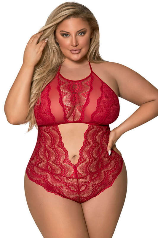 Plus Size Sugar & Red Spice Lace Teddy