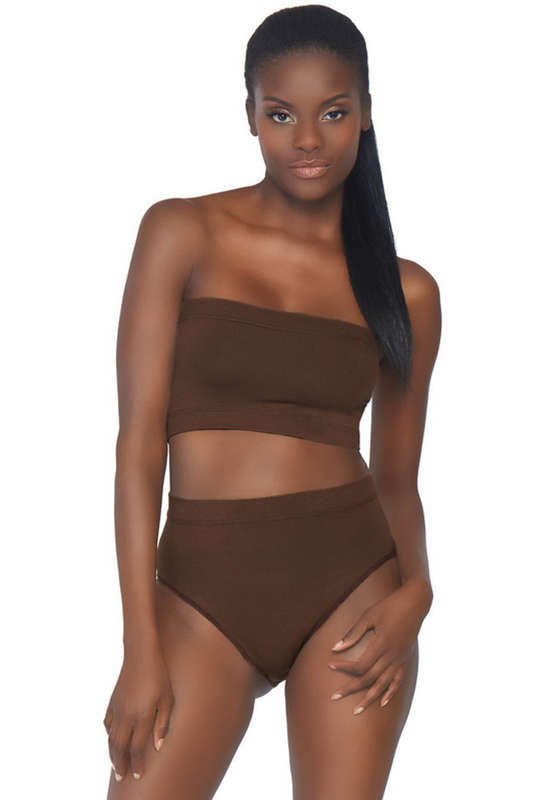 Dark Brown Opaque Top & Brief
