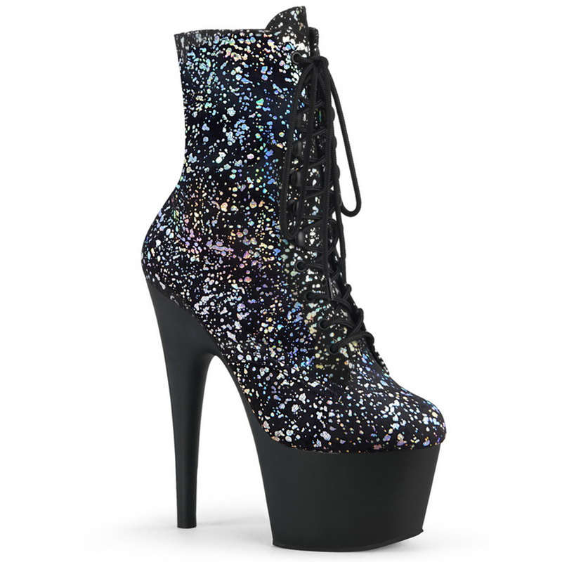 7" Heel Black Velvet Ankle Boots