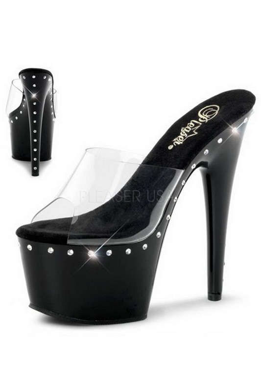 Rhinestone Slip On Stiletto Heels