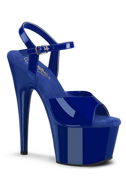 7" Heel Blue Platform Ankle Strap Sandals