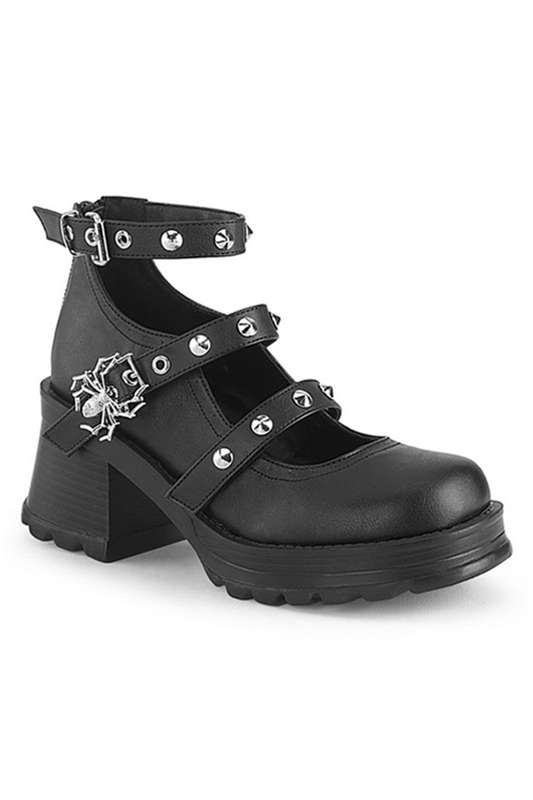 Demonia 2 3/4" Chunky Heel Vegan Leather Maryjanes