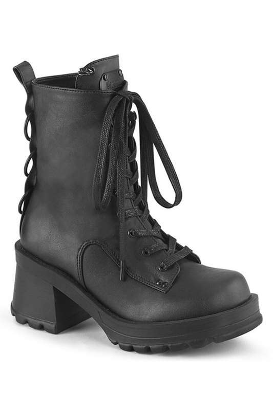 Demonia 2 3/4" Chunky Heel Vegan Leather Ankle Boots
