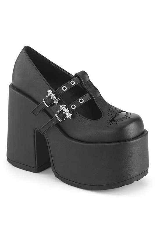 Demonia 5" Heel Black Vegan Leather Maryjanes