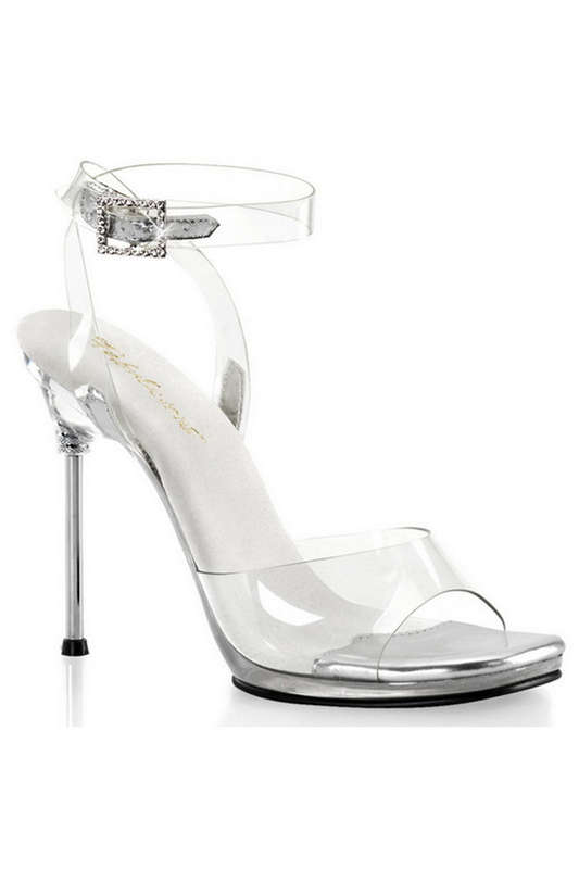 Fabulicious 4 1/2" Heel Clear Ankle Strap Sandals