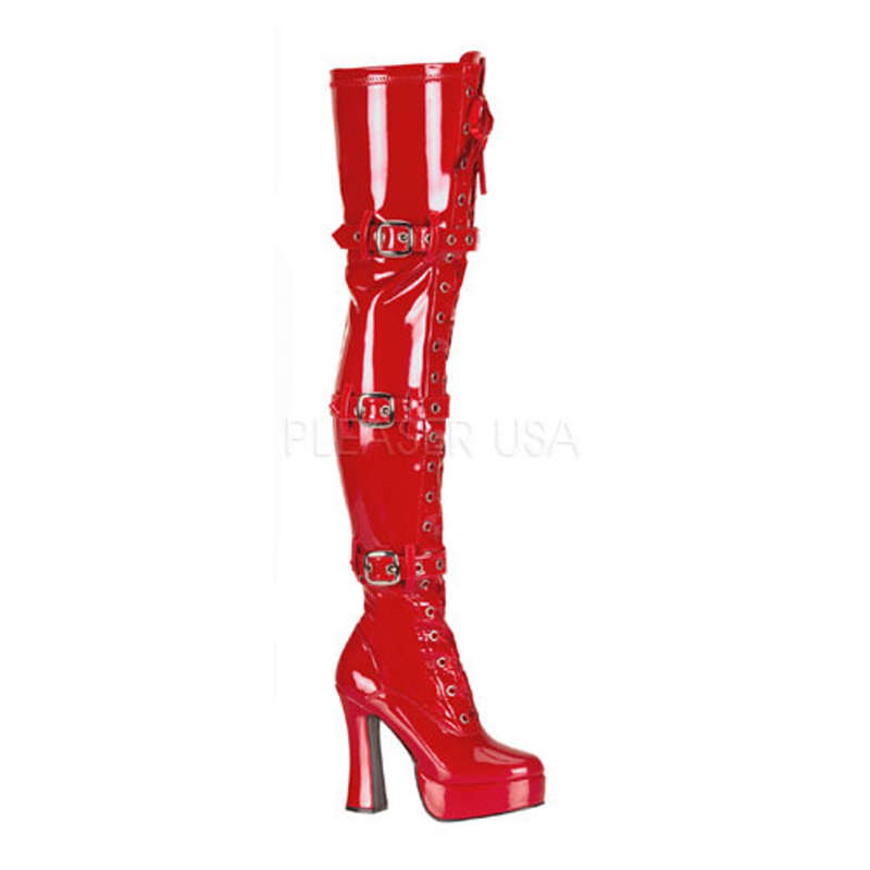 Sexy Thigh High Buckle Heel Boots