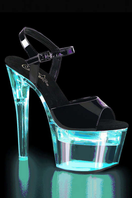 7" Heel LED Illuminated Ankle Strap Sandals