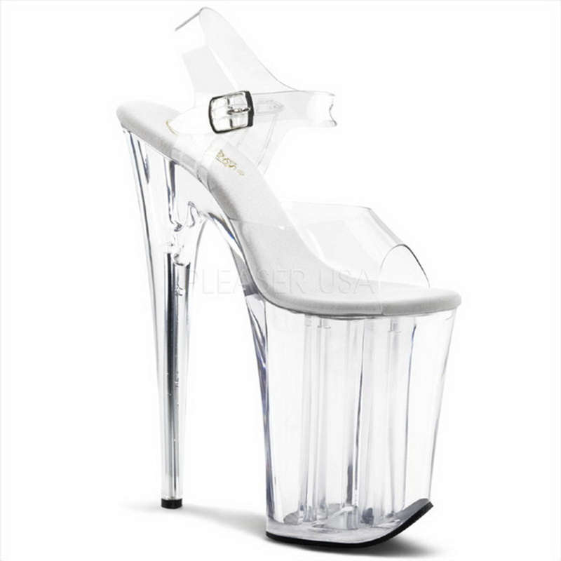 9" Clear Ankle Strap Heels