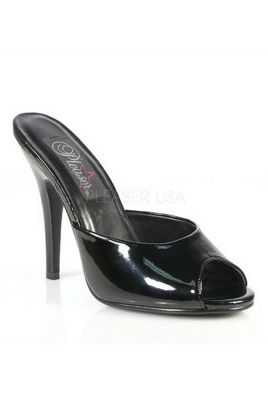 Black Patent Peep Toe 5" Heels