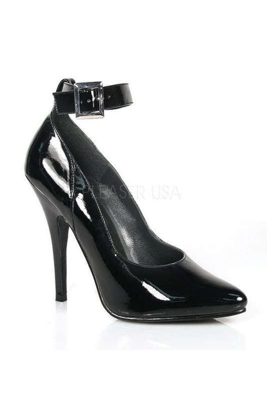 Patent Ankle Strap Buckle Single Sole Heels