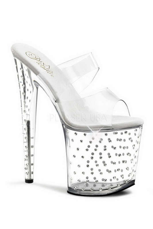 Studded Rhinestone Platform Heel