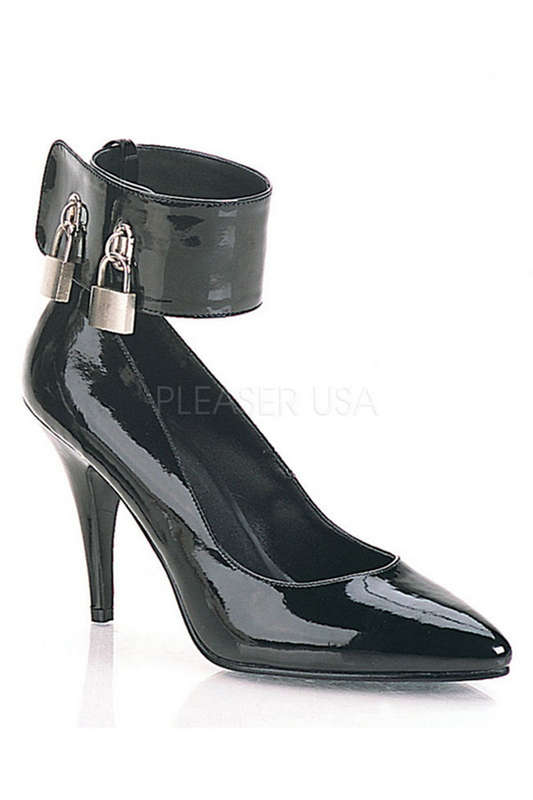 Black Locking Ankle Cuff Sexy Heel