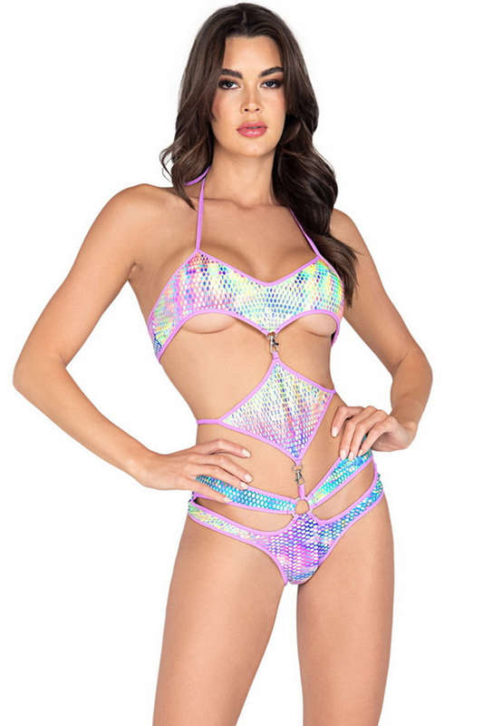 Multicolored Diamond Days Underboob Romper