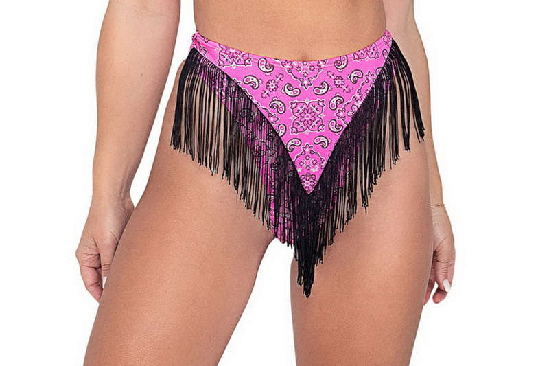 Bull Riding Beauty Hot Pink Printed Fringed Bottoms