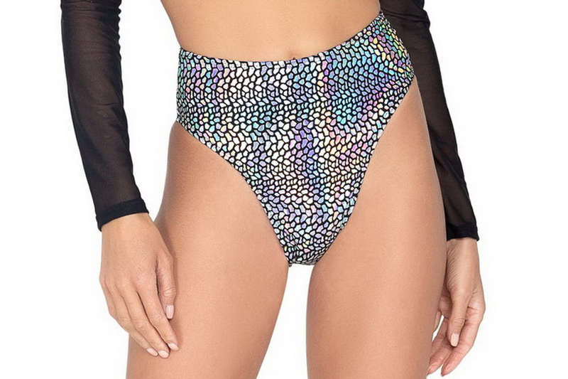 Black & Silver Snakeskin High-Waisted Bottoms