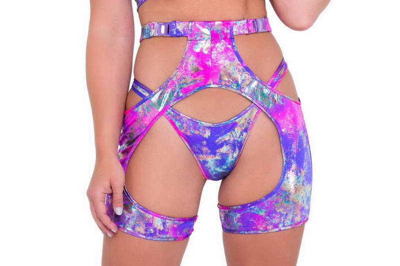 Purple Tie Dye High Waisted Chaps