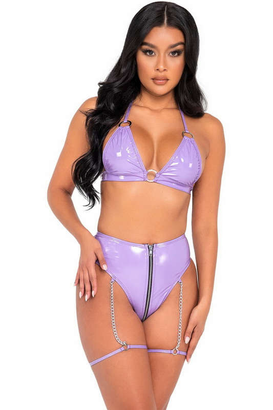 Lavender Vinyl Bikini Top