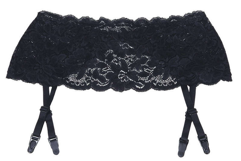 Black All Over Stretch Lace Garterbelt