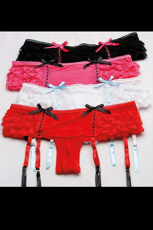Burlesque Baby Sexy Garter Crotchless Thong