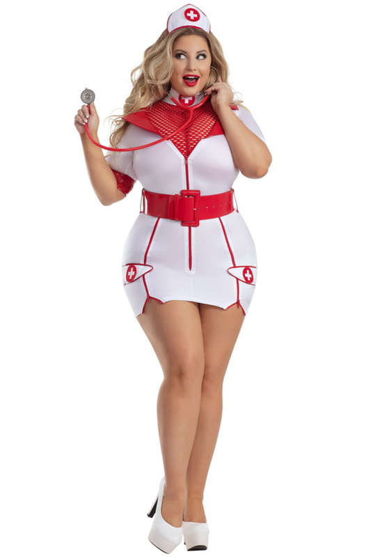 Plus Size Zip-Up Nurse Halloween Costume