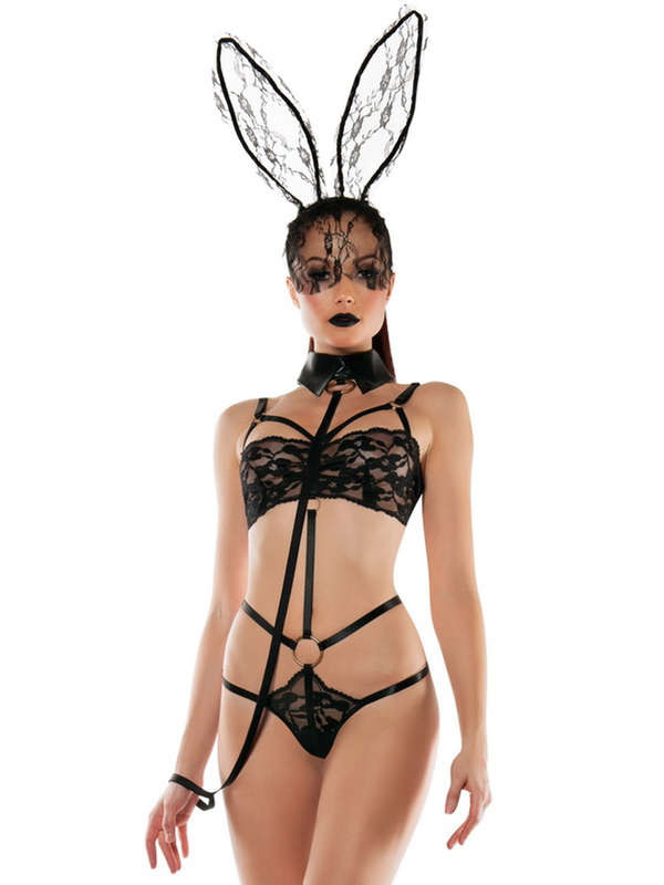 Hop On Lace Bunny Teddy Bedroom Costume